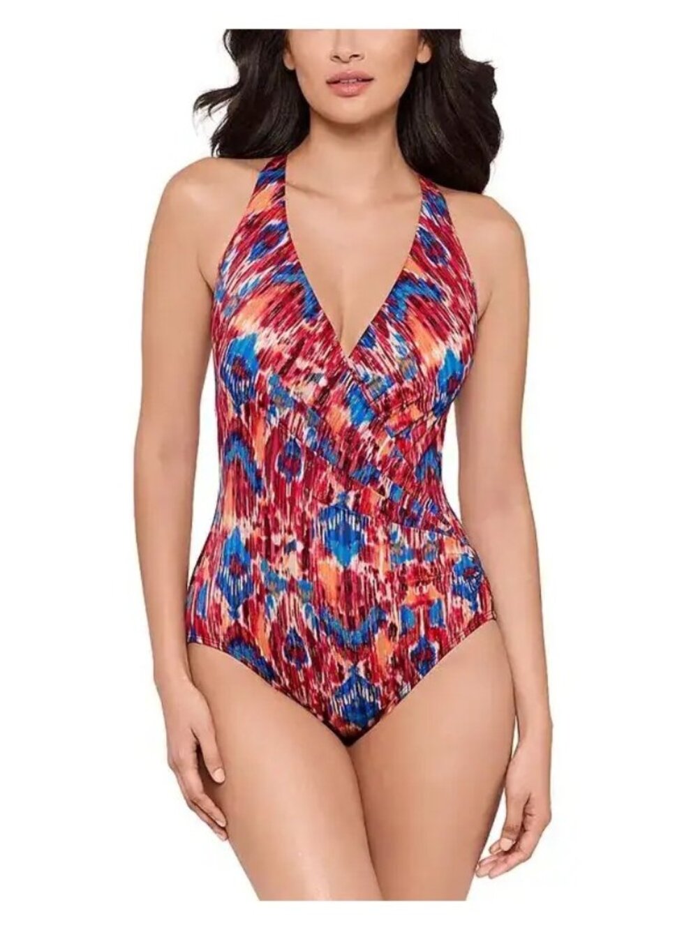 MIRACLESUIT Wrapsody One Piece Swimsuit Multicolor Size 10 NWT